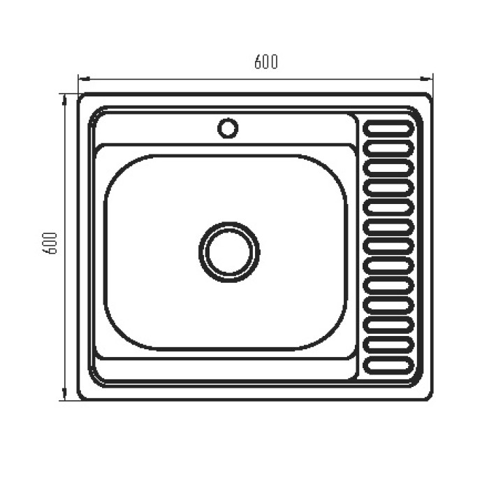 Мийка кухонна Zerix Z6060L-08-180MD (micro decor) (ZS0587) Мийка кухонна Zerix Z6060L-08-180MD (micro decor) (ZS0587)