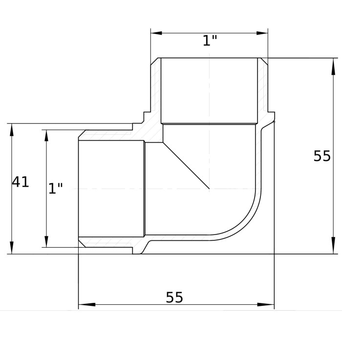 Кутник 1″ЗЗ нікельований NL552S OPTIMUM Кутник 1″ЗЗ нікельований NL552S OPTIMUM
