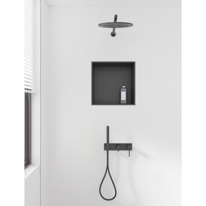 Полиця-ніша для ванної кімнати Mixxus Premium NICHE-0101 BLACK із нержавіючої сталі SUS304 (MI6678) Полиця-ніша для ванної кімнати Mixxus Premium NICHE-0101 BLACK із нержавіючої сталі SUS304 (MI6678)