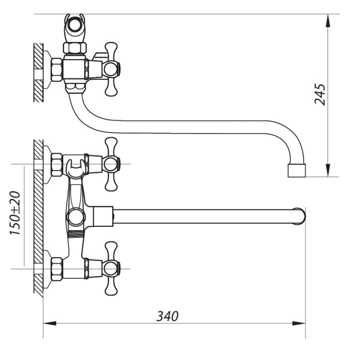 Змішувач для ванни ZERIX DMT 856 (ZX0020) Змішувач для ванни ZERIX DMT 856 (ZX0020)