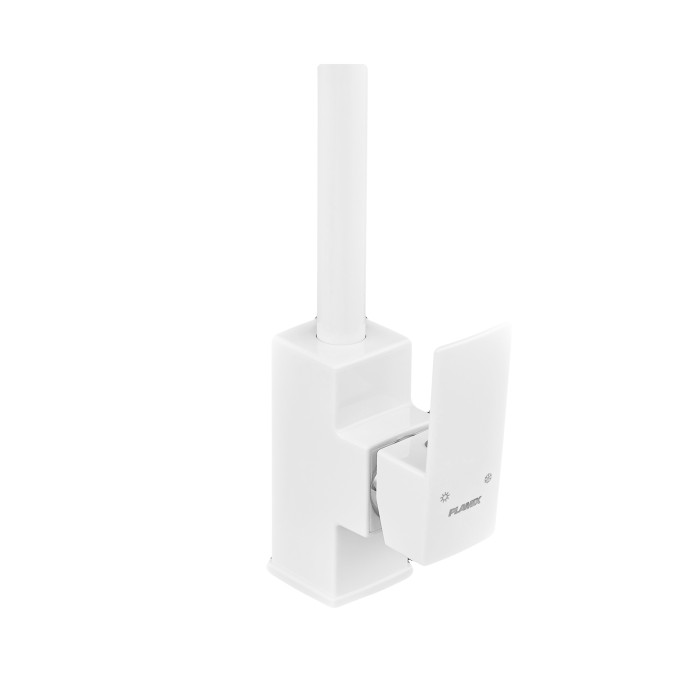 Змішувач для кухні Plamix Kubus-011 SET White (з підведенням) (PM0674) Змішувач для кухні Plamix Kubus-011 SET White (з підведенням) (PM0674)