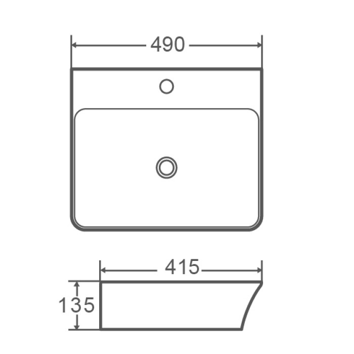 Умивальник накладний керамічний Mixxus Premium Bevel-0201 з переливом 485x410x125mm (MP6480) Умивальник накладний керамічний Mixxus Premium Bevel-0201 з переливом 485x410x125mm (MP6480)