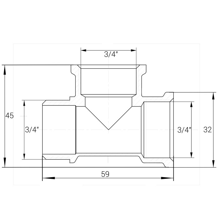 Трійник 3/4″ВВЗ нікельований NT444S OPTIMUM Трійник 3/4″ВВЗ нікельований NT444S OPTIMUM