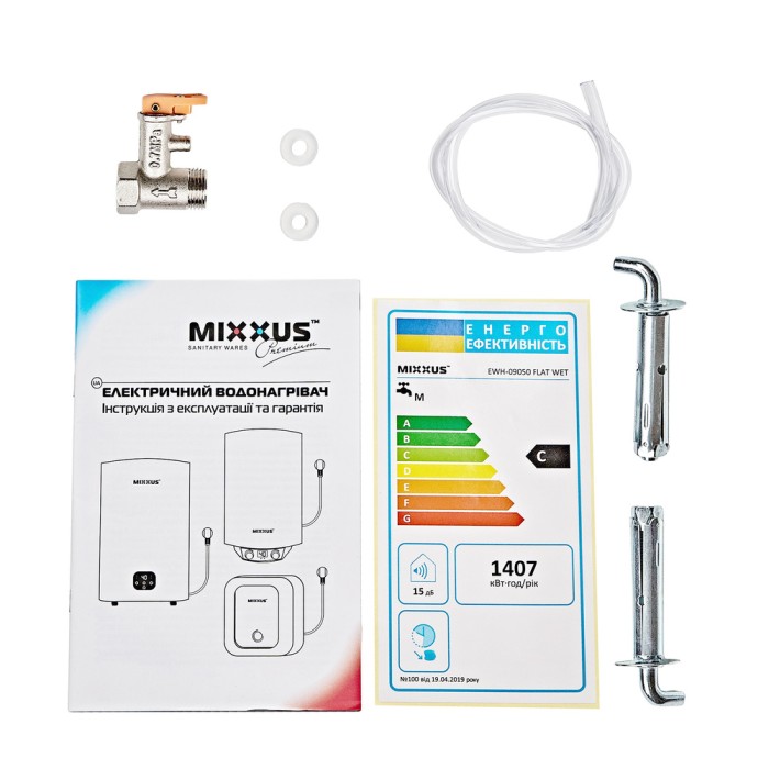 Водонагрівач "Плоский" MIXXUS EWH-09100 FLAT WET накопичувальний 100 л, мокрий тен 2 kW (WH0596)