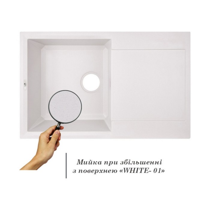 Кухонна мийка Lidz 790x495/230 WHI-01 (LIDZWHI01790495230) Кухонна мийка Lidz 790x495/230 WHI-01 (LIDZWHI01790495230)