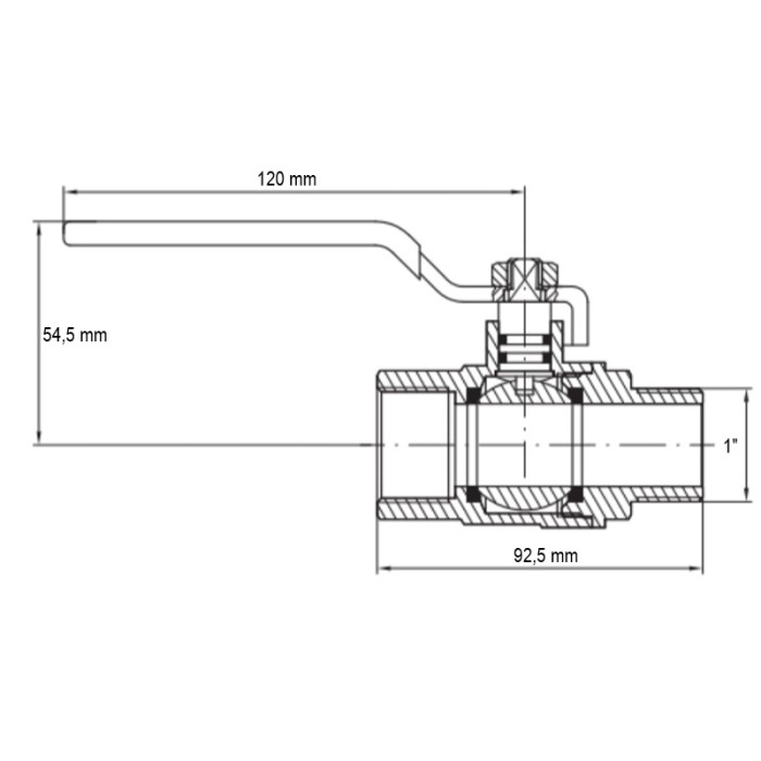 Кран кульовий Koer KG.205 - 1" FM ГШВ (газ) (KR4967) Кран кульовий Koer KG.205 - 1" FM ГШВ (газ) (KR4967)