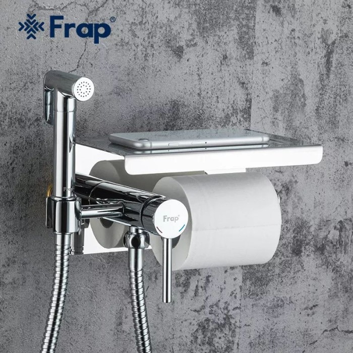 Гігієнічний душ Frap F7516 з паперотримачем та поличкою, хром Гігієнічний душ Frap F7516 з паперотримачем та поличкою, хром