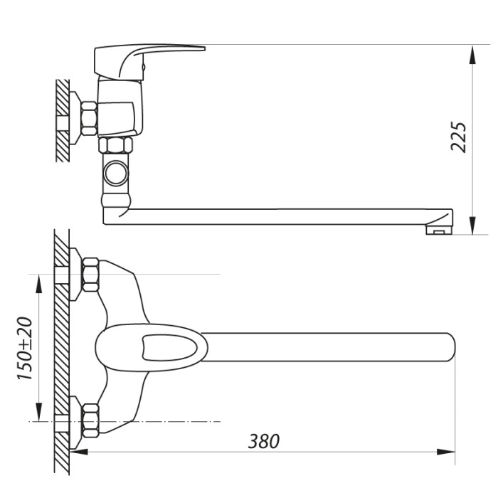 Змішувач для ванни Zerix EDL 180 (ZX0030) Змішувач для ванни Zerix EDL 180 (ZX0030)