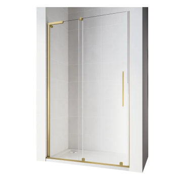 Двері у нішу Walk-In розсувні Koer SR SD07-120x200-L-TR-12 прозоре скло Easy Clean 8мм Матове золото (KR5687)