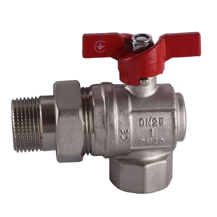 Кран кульовий кутовий з американкою SELBA 1″ SL1543 Кран кульовий кутовий з американкою SELBA 1″ SL1543