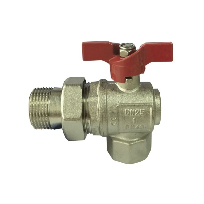Кран кульовий кутовий з американкою SELBA 1″ SL1543 Кран кульовий кутовий з американкою SELBA 1″ SL1543