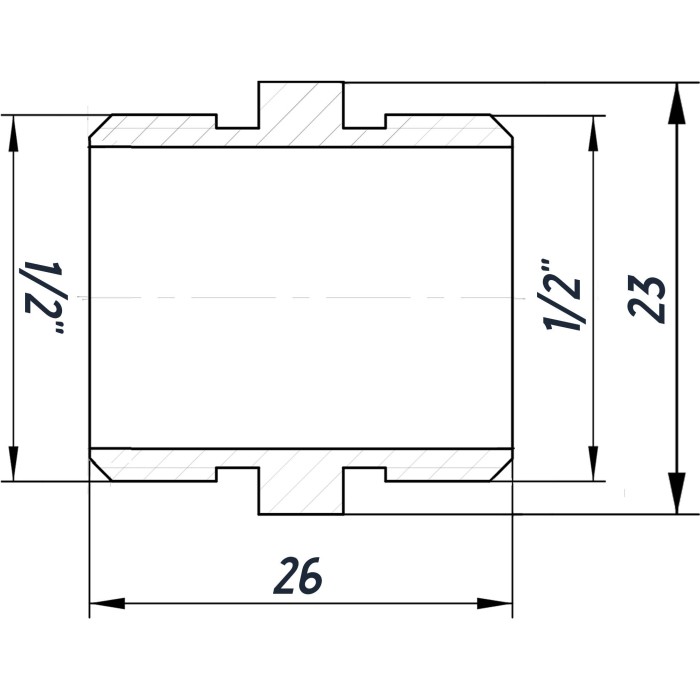 Ніпель 1/2″ЗЗ нержавіючий SN332S OPTIMUM Ніпель 1/2″ЗЗ нержавіючий SN332S OPTIMUM