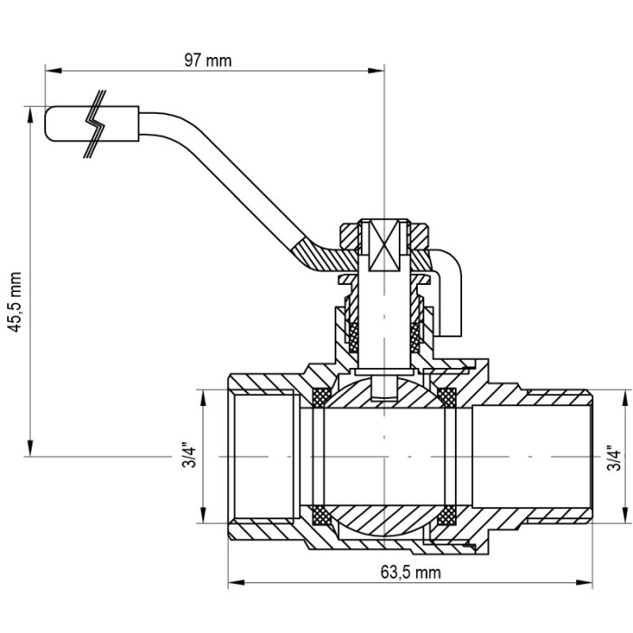 Кран кульовий Koer 3/4" ГШР (KR.215) (KR0044) Кран кульовий Koer 3/4" ГШР (KR.215) (KR0044)