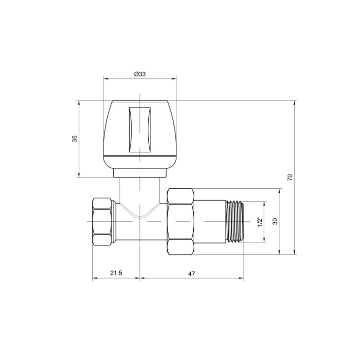 Кран радіаторний Icma 1/2" прямий №813 Кран радіаторний Icma 1/2" прямий №813