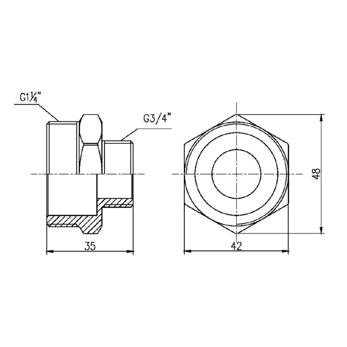 Ніпель редукційний Thermo Alliance Forte 1 1/4х3/4" SF3593220 Ніпель редукційний Thermo Alliance Forte 1 1/4х3/4" SF3593220