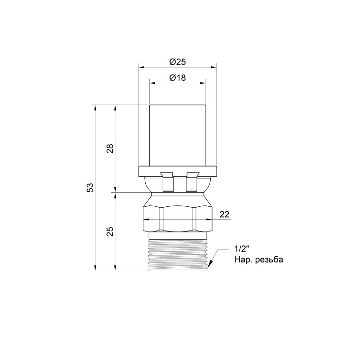 Перехідник прес Icma 16х1/2" ЗР №402 Перехідник прес Icma 16х1/2" ЗР №402