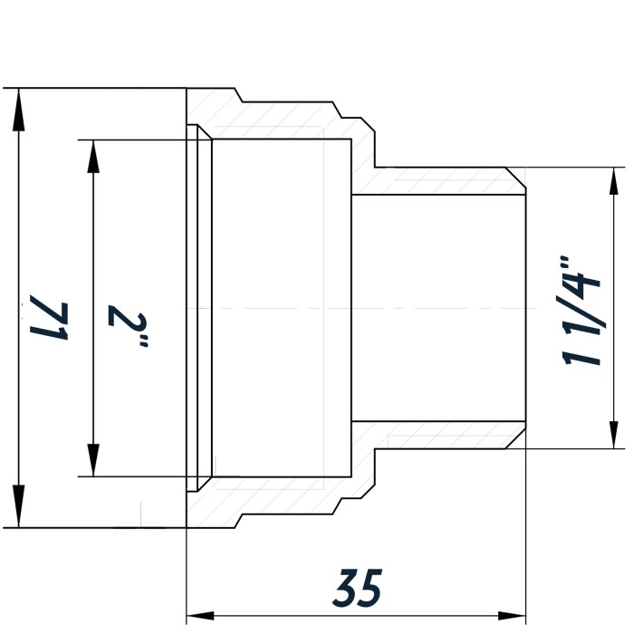 Перехідник редукційний 2″х1 1/4″ВЗ нікельований восьмигранний NK863O OPTIMUM Перехідник редукційний 2″х1 1/4″ВЗ нікельований восьмигранний NK863O OPTIMUM