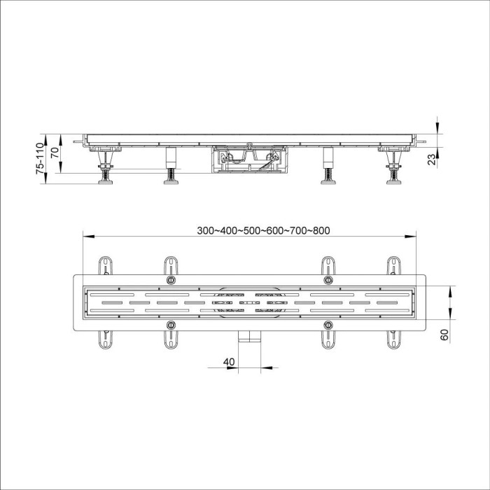 IT13-FT01/400 ITAL Душовий трап 400*70*67 мм ABS пластик, сірий (блістер) {5/1} IT13-FT01/400 ITAL Душовий трап 400*70*67 мм ABS пластик, сірий (блістер) {5/1}