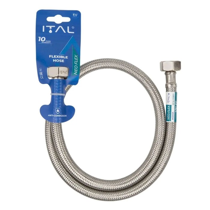 Шланг для води NEO FLEX ITAL Ø 1/2" 1.2 м ВВ {80} Шланг для води NEO FLEX ITAL Ø 1/2" 1.2 м ВВ {80}