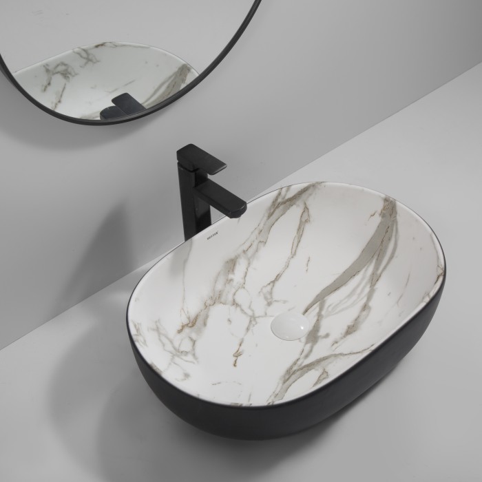 Раковина накладна MIXXUS PREMIUM ELLIPSE-0105 MARBLE-BLACK 600х400х150mm (MP6565) Раковина накладна MIXXUS PREMIUM ELLIPSE-0105 MARBLE-BLACK 600х400х150mm (MP6565)