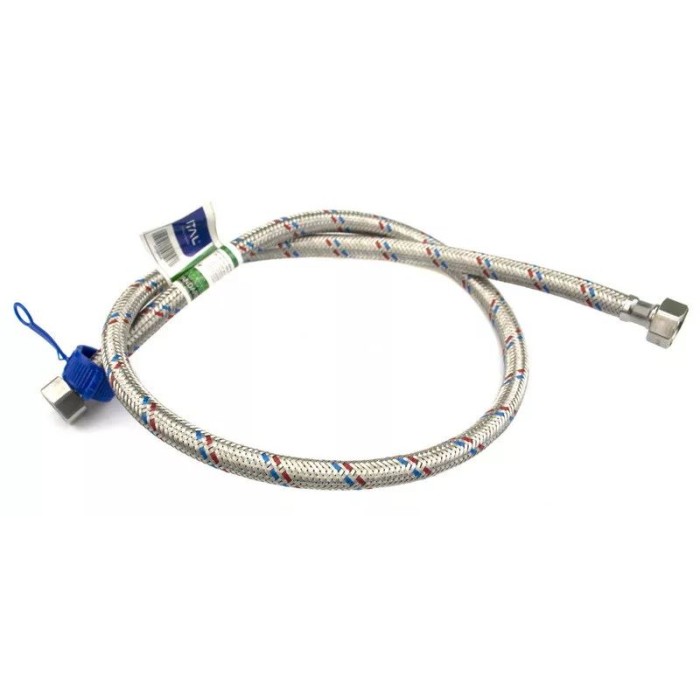 Гнучка підводка для води ITAL Standard 80 см гайка-гайка 1/2" Гнучка підводка для води ITAL Standard 80 см гайка-гайка 1/2"