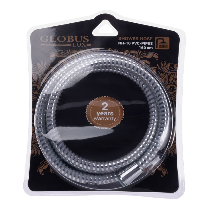 Шланг душовий Globus Lux NH-10-160 силіконовий PVC ХРОМ,довжина 160см-(тип HGrohe),блістер Шланг душовий Globus Lux NH-10-160 силіконовий PVC ХРОМ,довжина 160см-(тип HGrohe),блістер