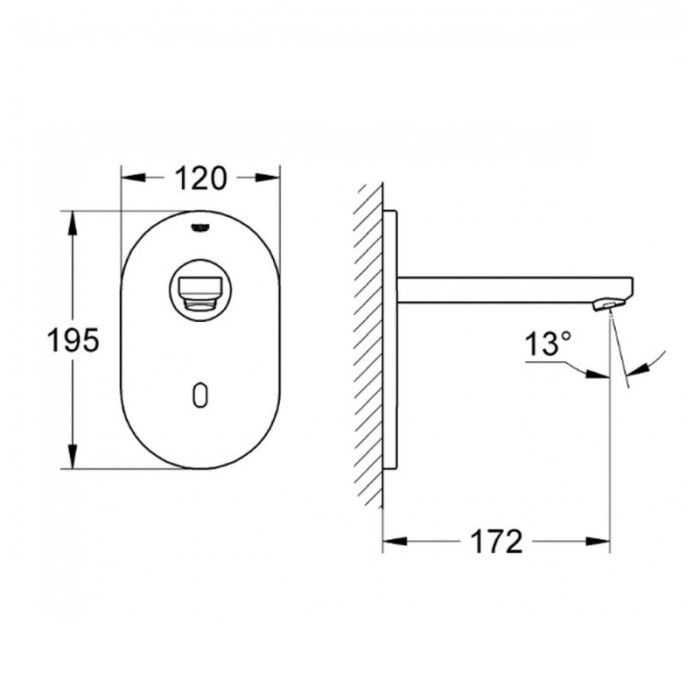 Монокран на одну воду сенсорний, Bluetooth, прихований монтаж Grohe Euroeco Cosmopolitan E (36410000) Монокран на одну воду сенсорний, Bluetooth, прихований монтаж Grohe Euroeco Cosmopolitan E (36410000)