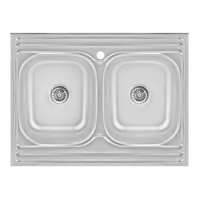 Кухонна мийка на дві чаші WEZER 7848(08) Satin 790x480x180 мм + сифон Кухонна мийка на дві чаші WEZER 7848(08) Satin 790x480x180 мм + сифон