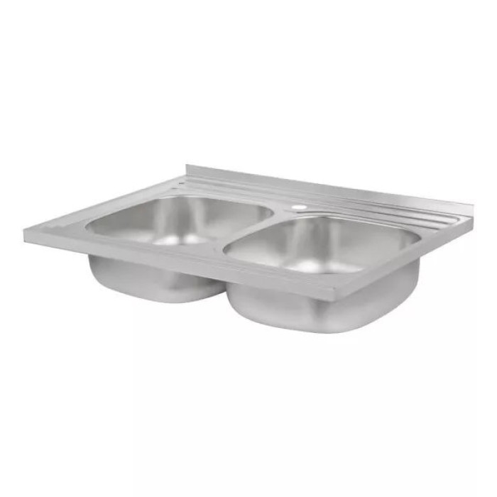 Кухонна мийка на дві чаші WEZER 7848(08) Satin 790x480x180 мм + сифон Кухонна мийка на дві чаші WEZER 7848(08) Satin 790x480x180 мм + сифон