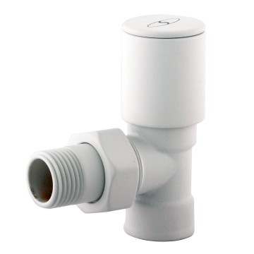 Кран вентильний кутовий з американкою SOLOMON 1/2″ WHITE 1845