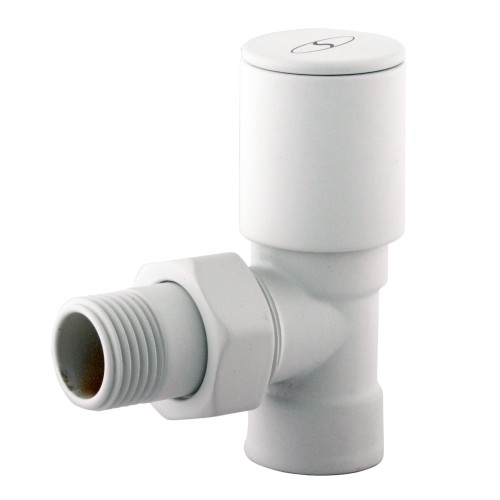 Кран вентильний кутовий з американкою SOLOMON 1/2″ WHITE 1845