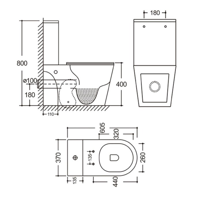 Унітаз-компакт Mixxus BEVEL-0405-R 605х370х800mm, система змиву RIMLESS (MI6728) Унітаз-компакт Mixxus BEVEL-0405-R 605х370х800mm, система змиву RIMLESS (MI6728)