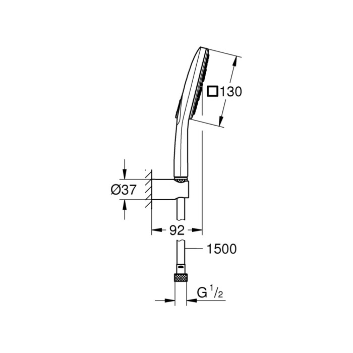 Душовий набір з тримачем, 3 режими струменя Grohe Rainshower SmartActive (26589000) Душовий набір з тримачем, 3 режими струменя Grohe Rainshower SmartActive (26589000)
