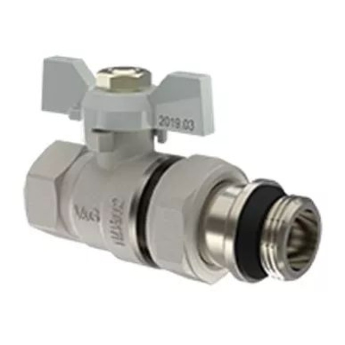 Кран кульовий з американкою V&G Optima    1/2"ВЗ (білий метелик) {18}