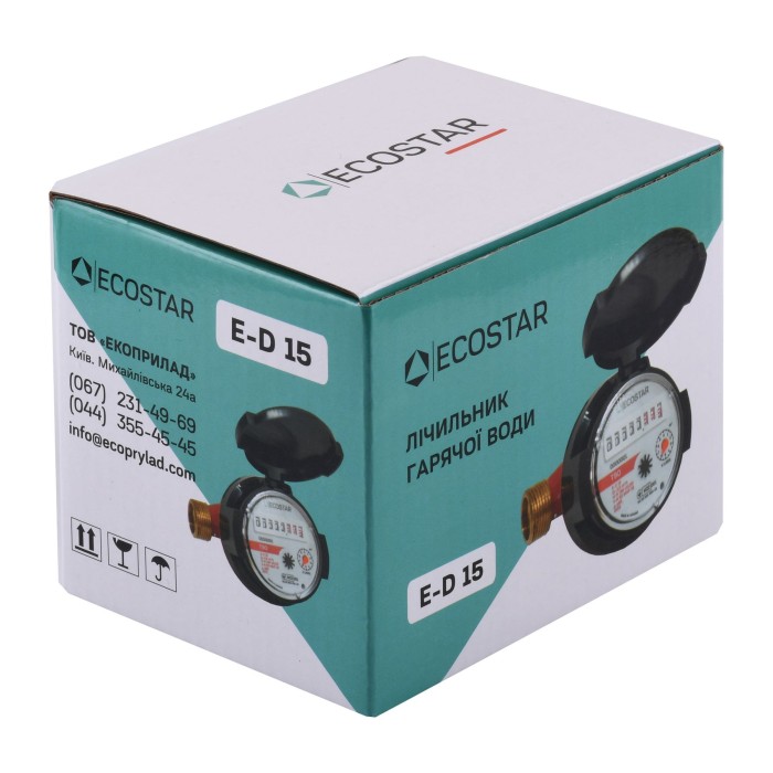Лічильник гарячої води ECOSTAR DN15 1/2″ E-D R160 Лічильник гарячої води ECOSTAR DN15 1/2″ E-D R160