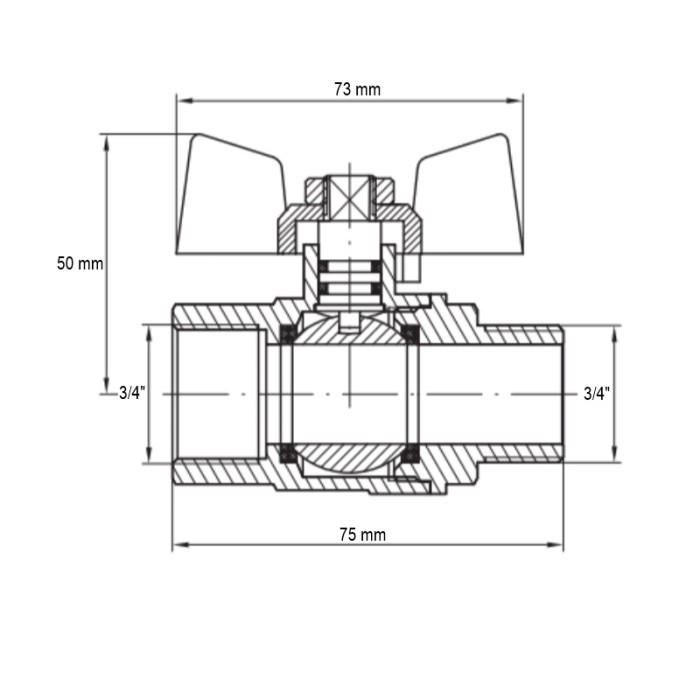 Кран кульовий Koer KG.208 - 3/4" FM ГШМ (газ) (KR4964) Кран кульовий Koer KG.208 - 3/4" FM ГШМ (газ) (KR4964)