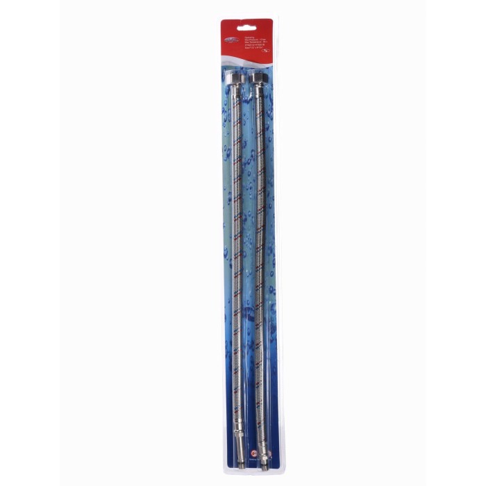 Шланг для змішувача Solomon (нерж.) М10х1/2″ 0,6м (HY6201 A+B)  ПАРА в блістері