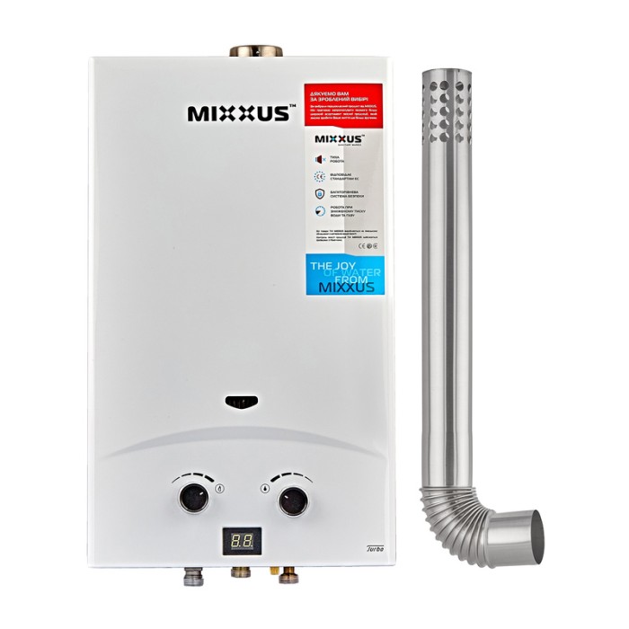 Газова колонка Mixxus GWH-0710 BASIC TURBO WHITE турбована 10 л/хв (WH0028) Газова колонка Mixxus GWH-0710 BASIC TURBO WHITE турбована 10 л/хв (WH0028)