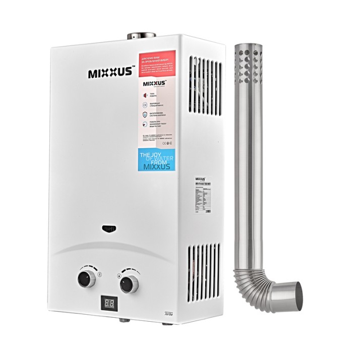 Газова колонка Mixxus GWH-0710 BASIC TURBO WHITE турбована 10 л/хв (WH0028) Газова колонка Mixxus GWH-0710 BASIC TURBO WHITE турбована 10 л/хв (WH0028)