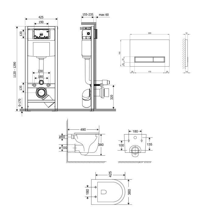 Готове рішення Qtap для ванної кімнати: підвісний унітаз Taurus Ultra Quiet 485×360×350 + комплект інсталяції Nest 4 в 1 (лінійна клавіша Satin) Готове рішення Qtap для ванної кімнати: підвісний унітаз Taurus Ultra Quiet 485×360×350 + комплект інсталяції Nest 4 в 1 (лінійна клавіша Satin)