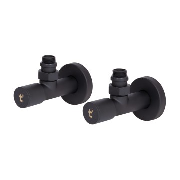 Комплект кранів Thermo Alliance Standart 1/2" З для рушникосушарки кутовий чорний SF395W15B