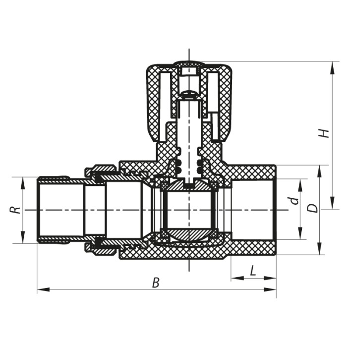 Кран радіаторний 25x3/4 прямий PPR Koer K0160.PRO (KP0205) Кран радіаторний 25x3/4 прямий PPR Koer K0160.PRO (KP0205)