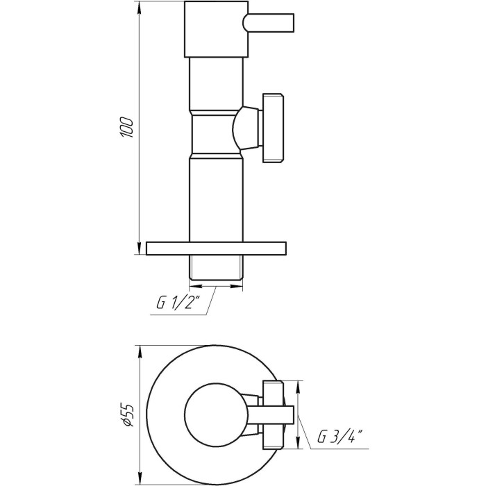 Кран напівобертовий кутовий SOLOMON 1/2″х3/4″ Lazer 7076 (2шт) Кран напівобертовий кутовий SOLOMON 1/2″х3/4″ Lazer 7076 (2шт)