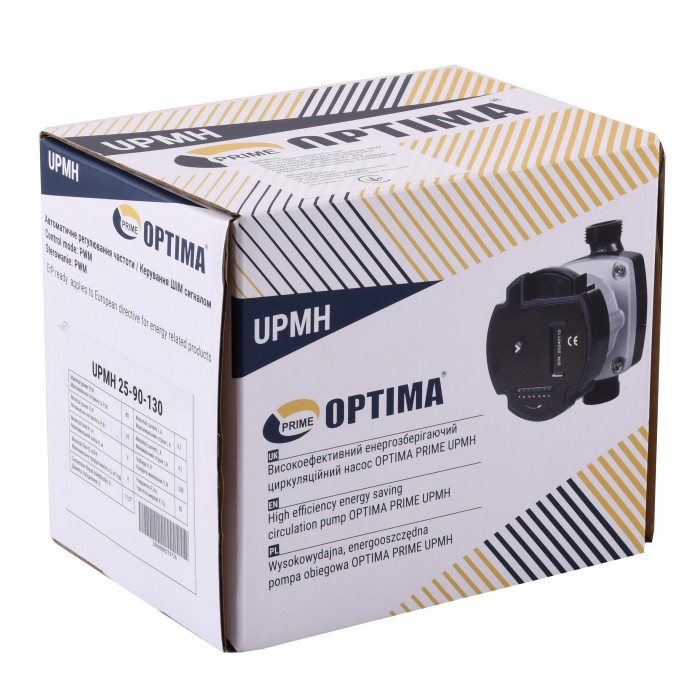 Насос циркуляційний енергоощадний Optima PRIME UPMH 25-90AUTO 130мм + гайки Насос циркуляційний енергоощадний Optima PRIME UPMH 25-90AUTO 130мм + гайки