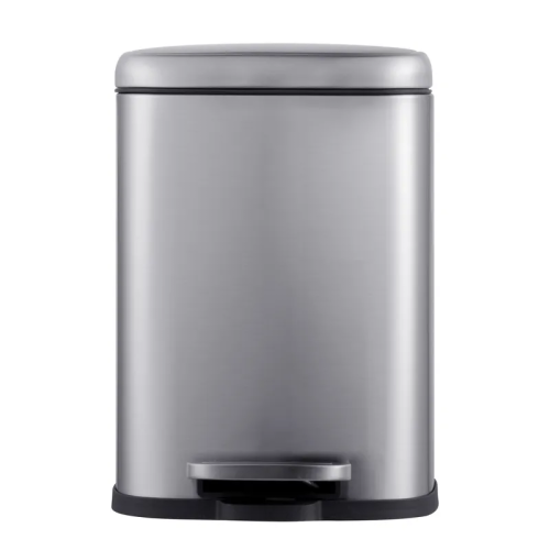 Відро для сміття з плавним закриттям прямокутне Mixxus Premium Style-TC0305 SS Color 5л колір нержавійка (MI7060)