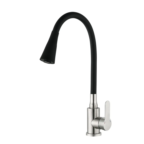 Змішувач для кухні Mixxus DAX-011 REFL.Black із силіконовим виливом (MI6559)