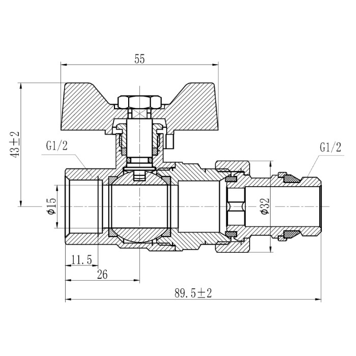 Кран кульовий "Американка" Thermo Alliance Forte 1/2" з антипротіканням прямий SF222W15 Кран кульовий "Американка" Thermo Alliance Forte 1/2" з антипротіканням прямий SF222W15