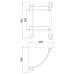 Полиця скляна кутова Frap F1907-2, 2-х ярусна, 290х290 мм