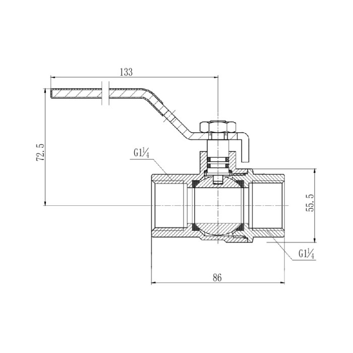 Кран кульовий Thermo Alliance Forte 1 1/4" ВР для газа (ручка) SF600G32 Кран кульовий Thermo Alliance Forte 1 1/4" ВР для газа (ручка) SF600G32