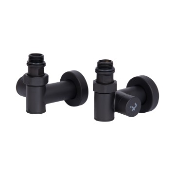 Комплект кранів Thermo Alliance Standart 1/2" чорний, для рушникосушарки кутовий SF395W15HEB